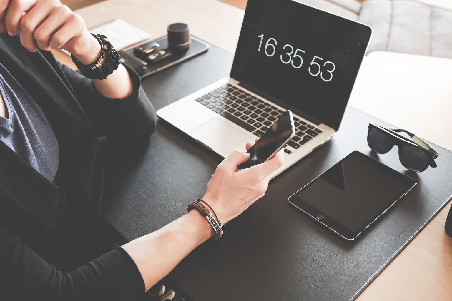 Common viewport sizes on a phone, tablet and laptop